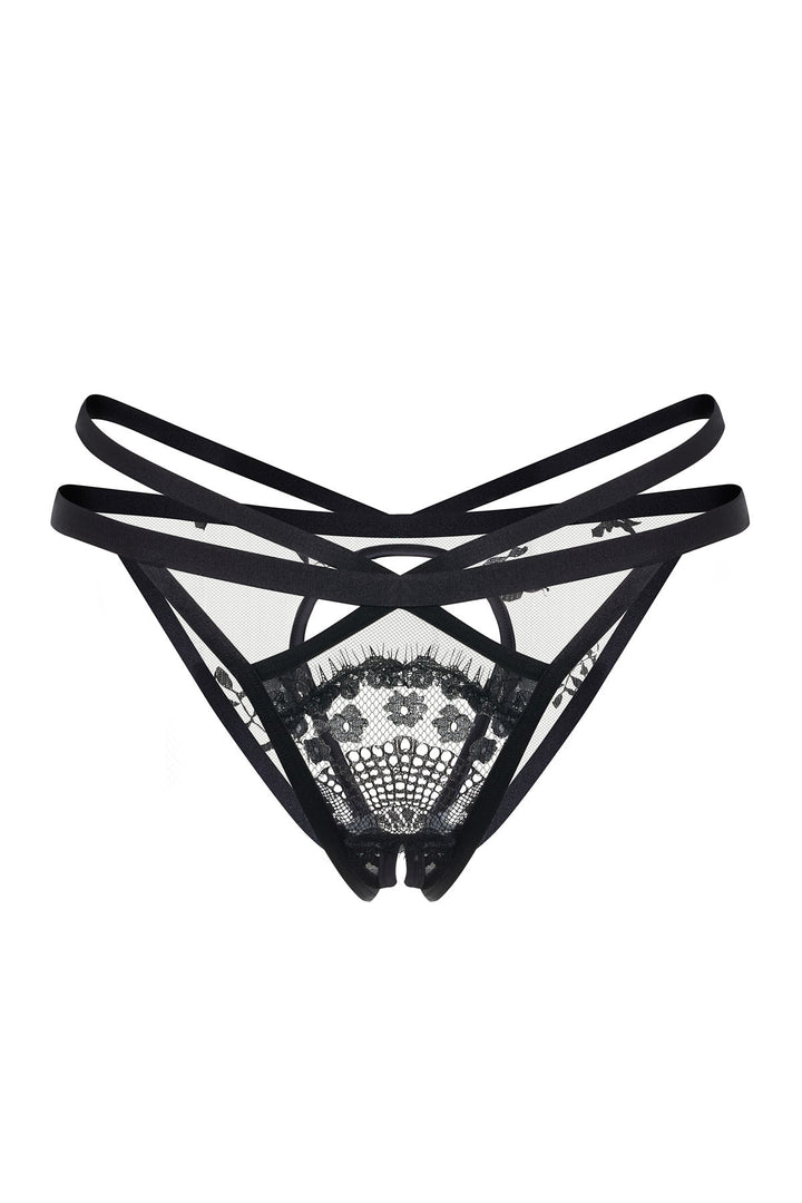 Calliope Eyelash Lace Ouvert Panty