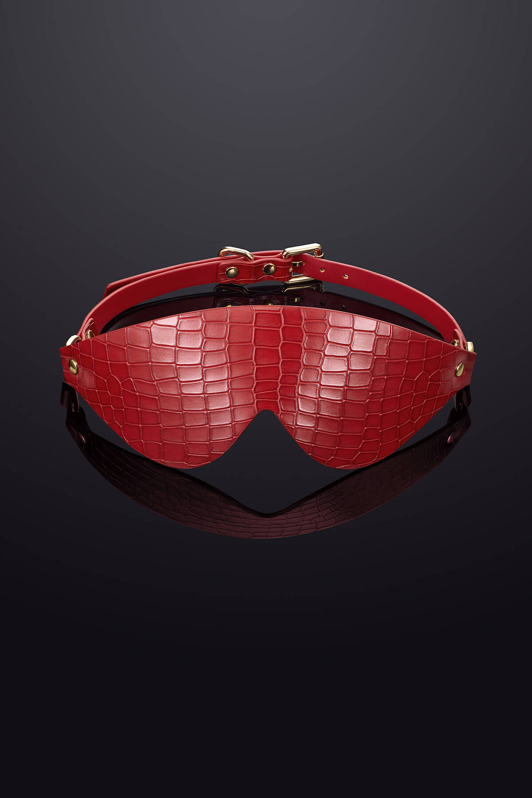 Regalia Leather Blindfold Mask Red