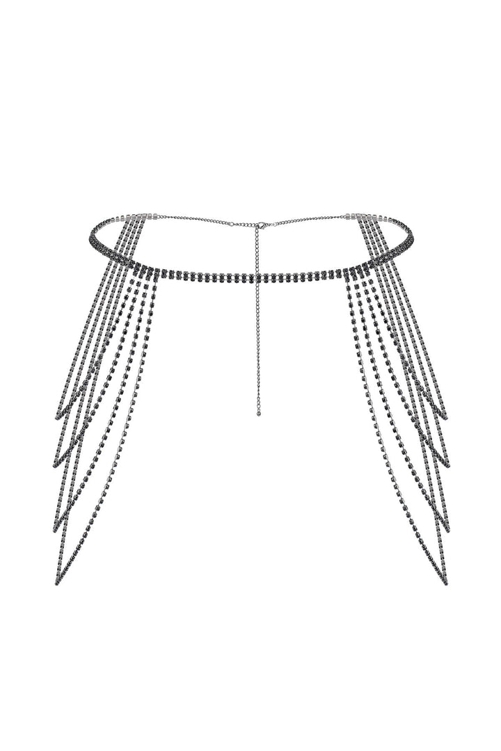 Reverie Rhinestone Draped Suspender Black