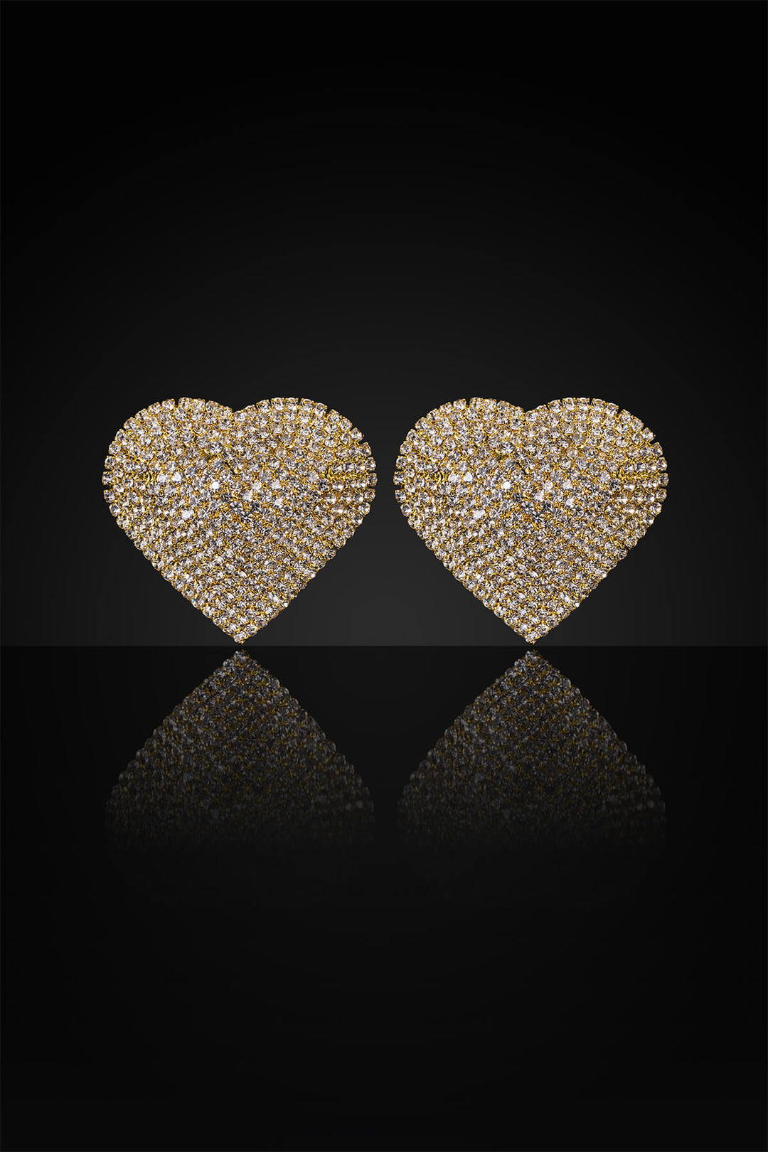 Reverie Rhinestone Fine Heart Pasties Gold