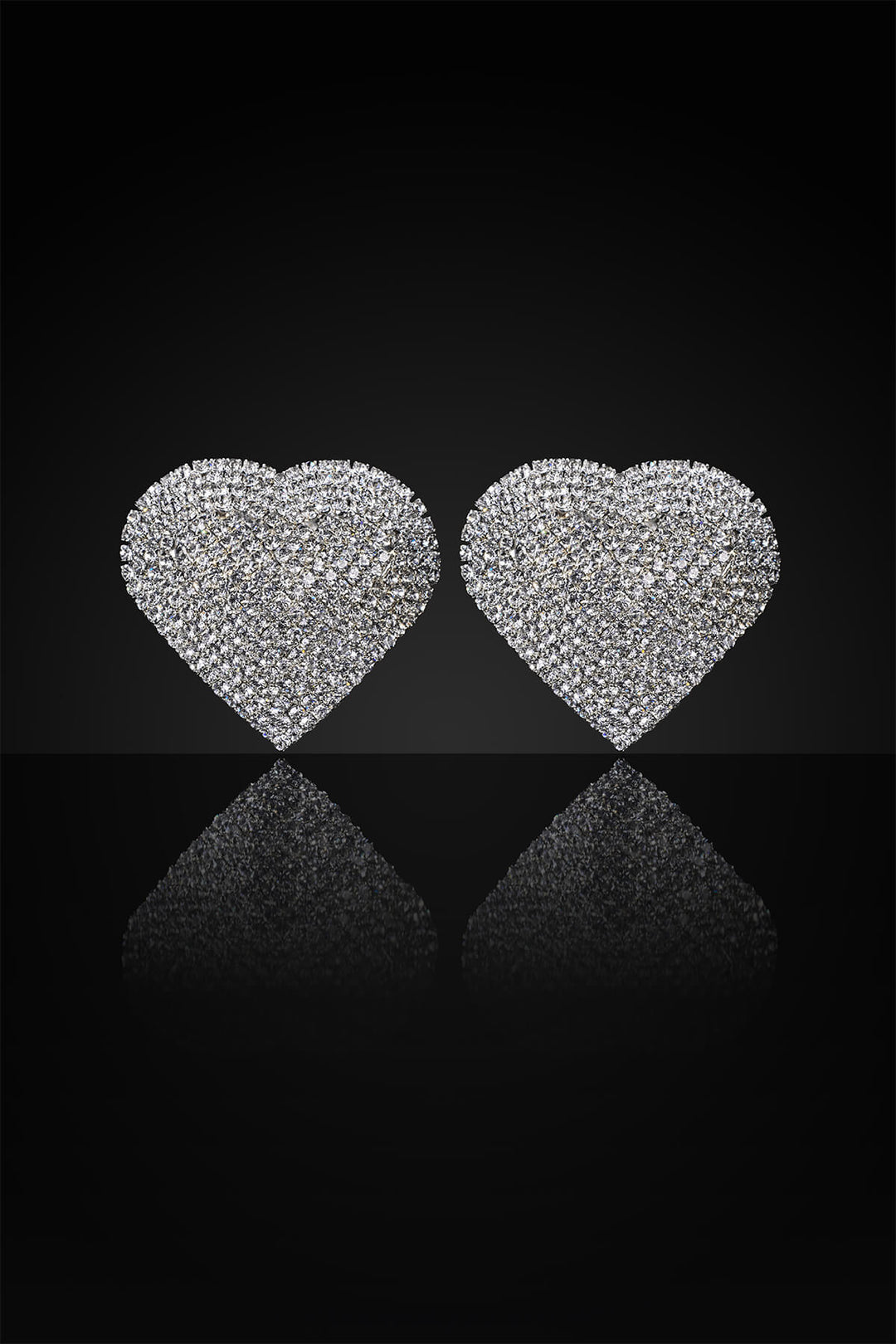 Reverie Rhinestone Fine Heart Pasties Silver