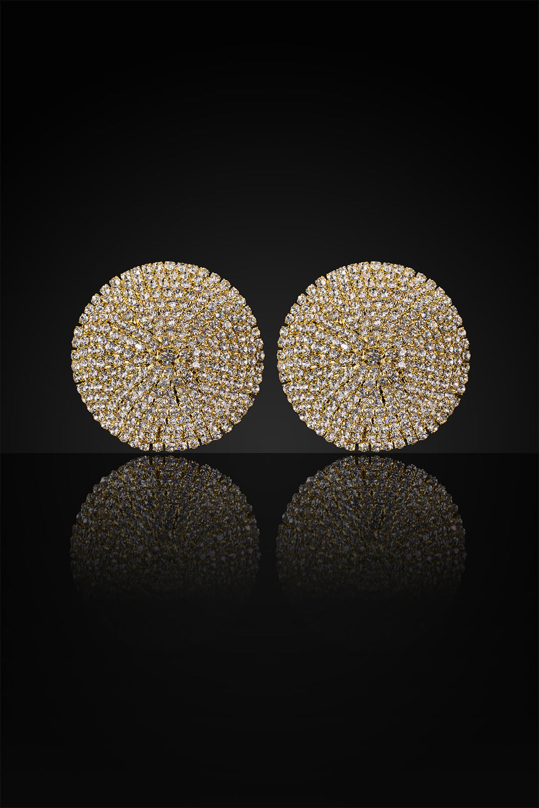 Reverie Rhinestone Round-Shaped Pasties Gold