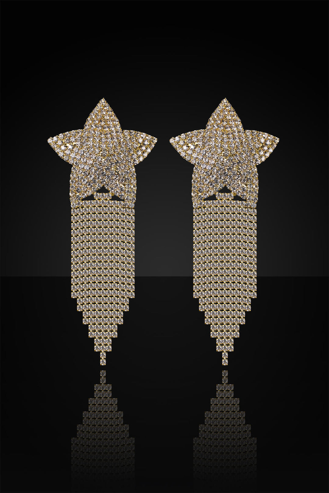 Reverie Rhinestone Shooting Star Dangle Pasties Gold