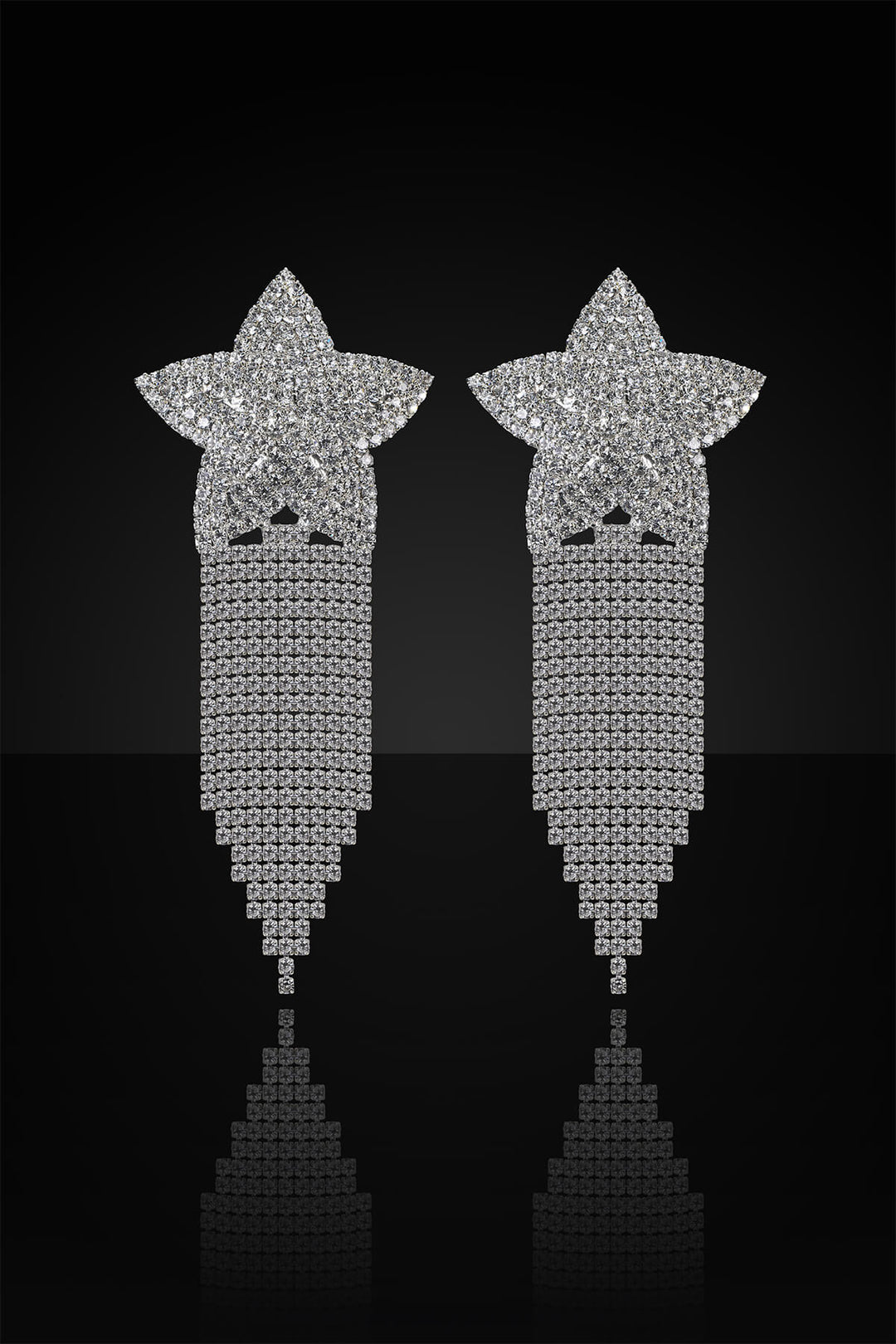 Reverie Rhinestone Shooting Star Dangle Pasties Silver