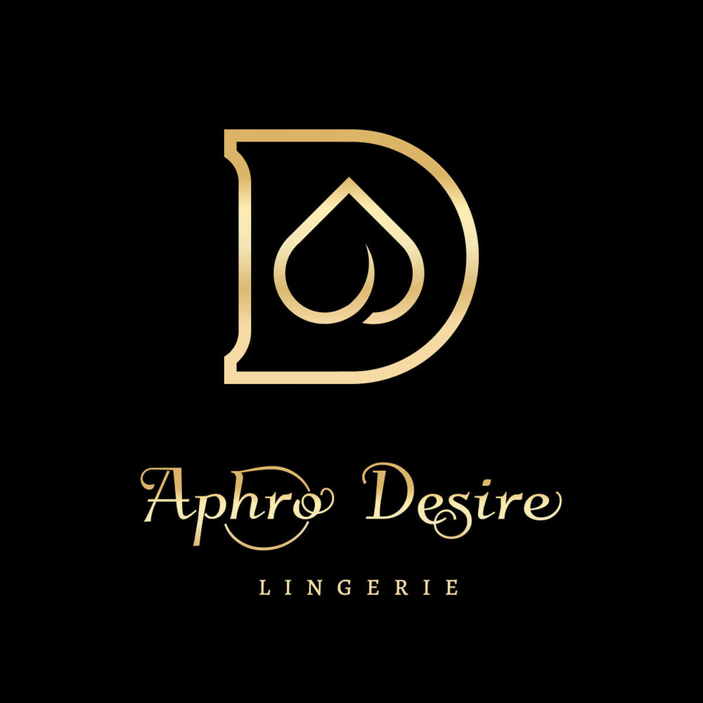 Aphro Desire Lingerie Black and Gold Brand Logo