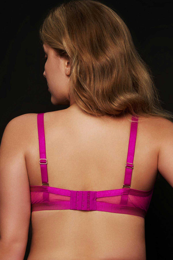 Aphrodite Floral Lace 3 Piece Lingerie Set Fuchsia