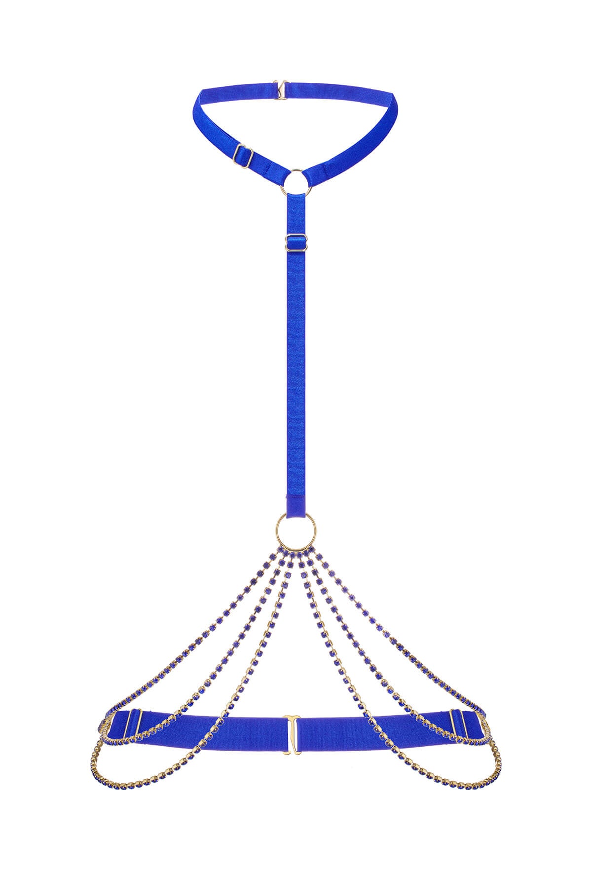 Diamond Chain Harness Royal Blue | Adjustable Straps & Gold-Tone Chain ...