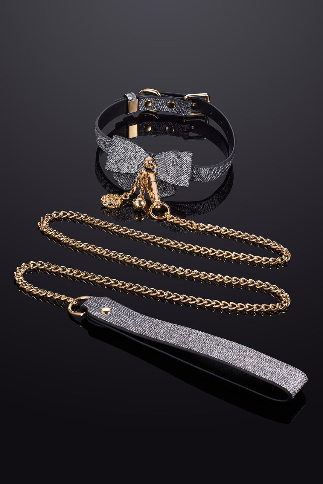 Iris Leather Collar Choker and Leash Set