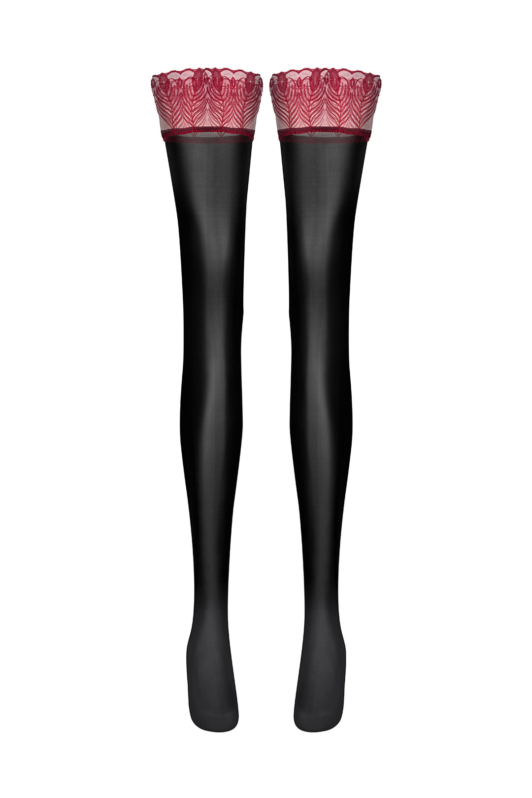 Lace Top Stay Ups Stockings Black&Red