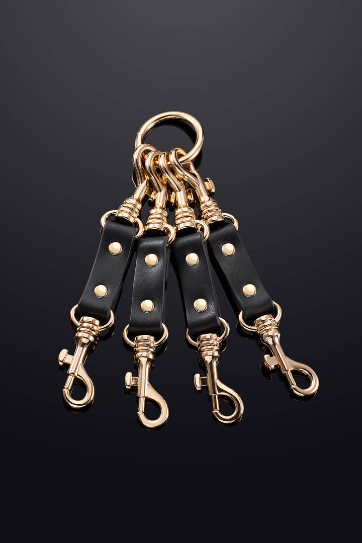 Leto Connecting Leather Chain Black