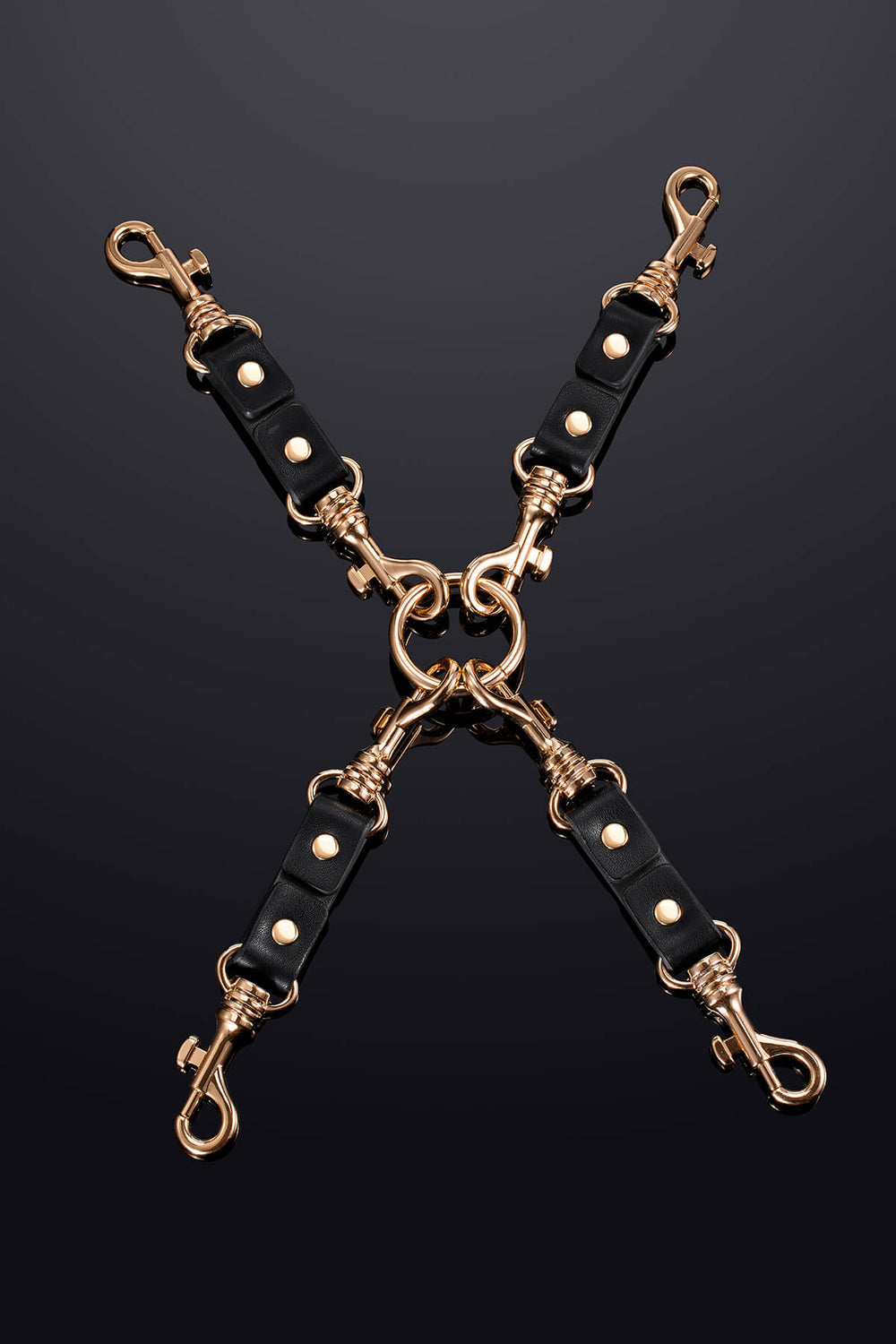 Leto Connecting Leather Chain Black