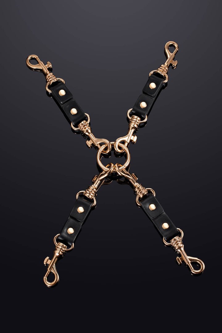 Leto Connecting Leather Chain Black