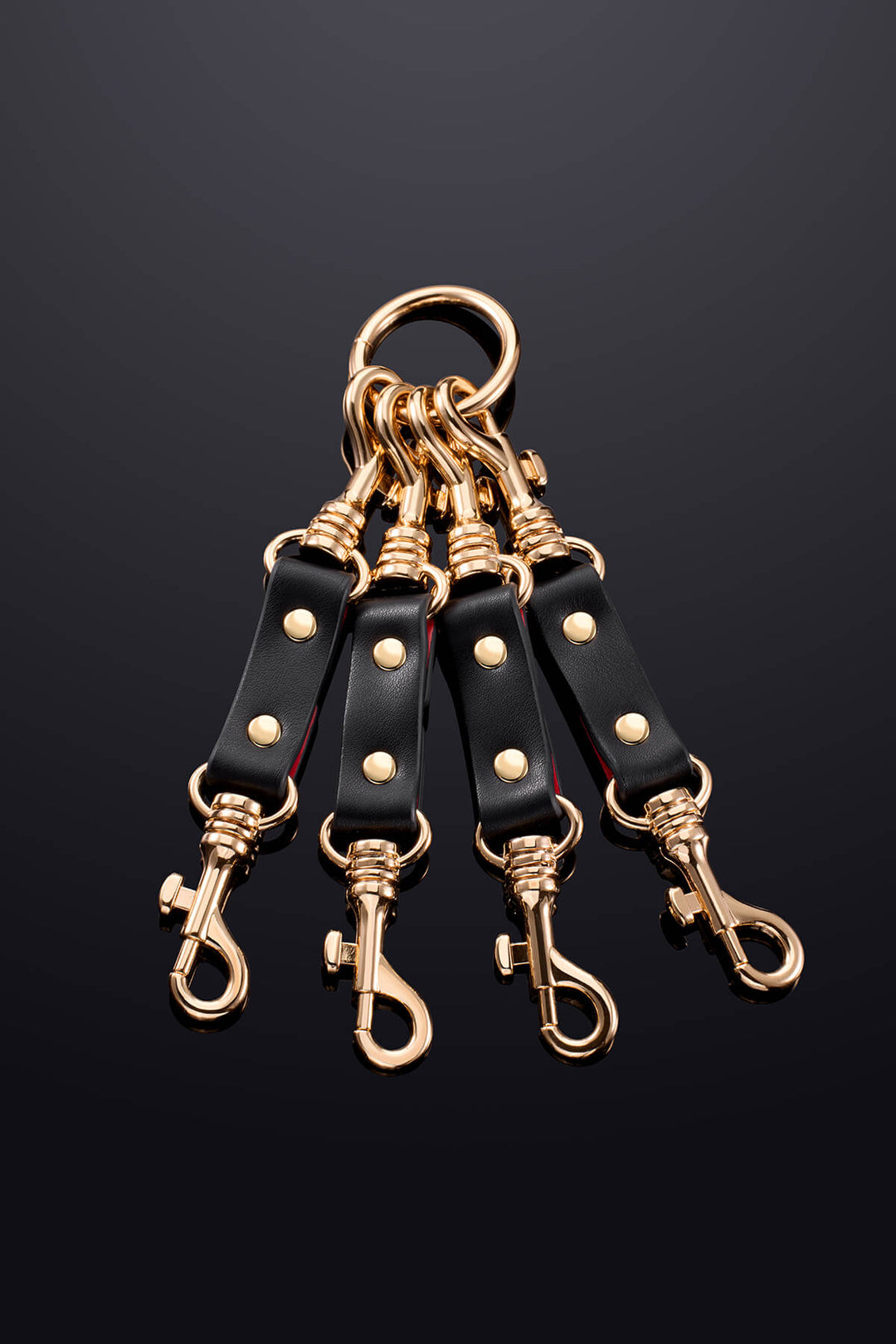 Leto Connecting Leather Chain Black&Red