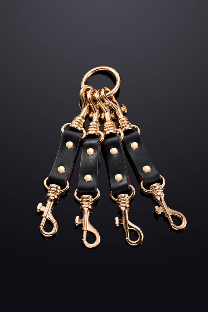 Leto Connecting Leather Chain Black&Red