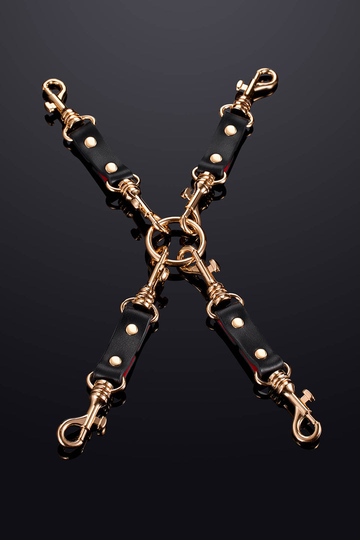 Leto Connecting Leather Chain Black&Red