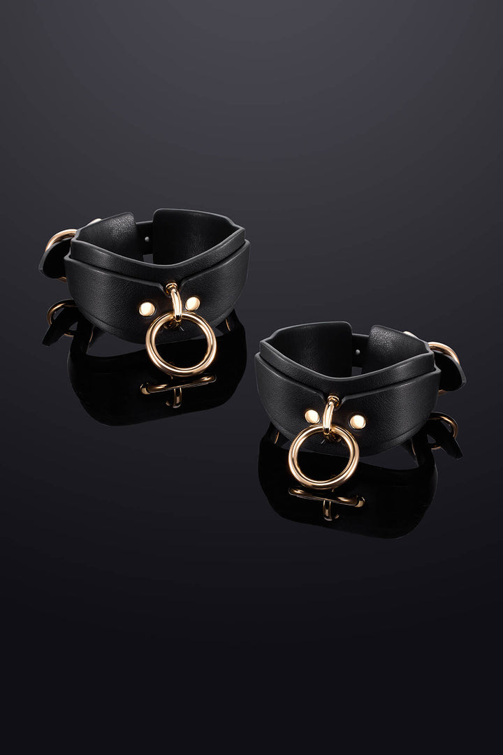 Leto Leather Ankle Cuffs Black