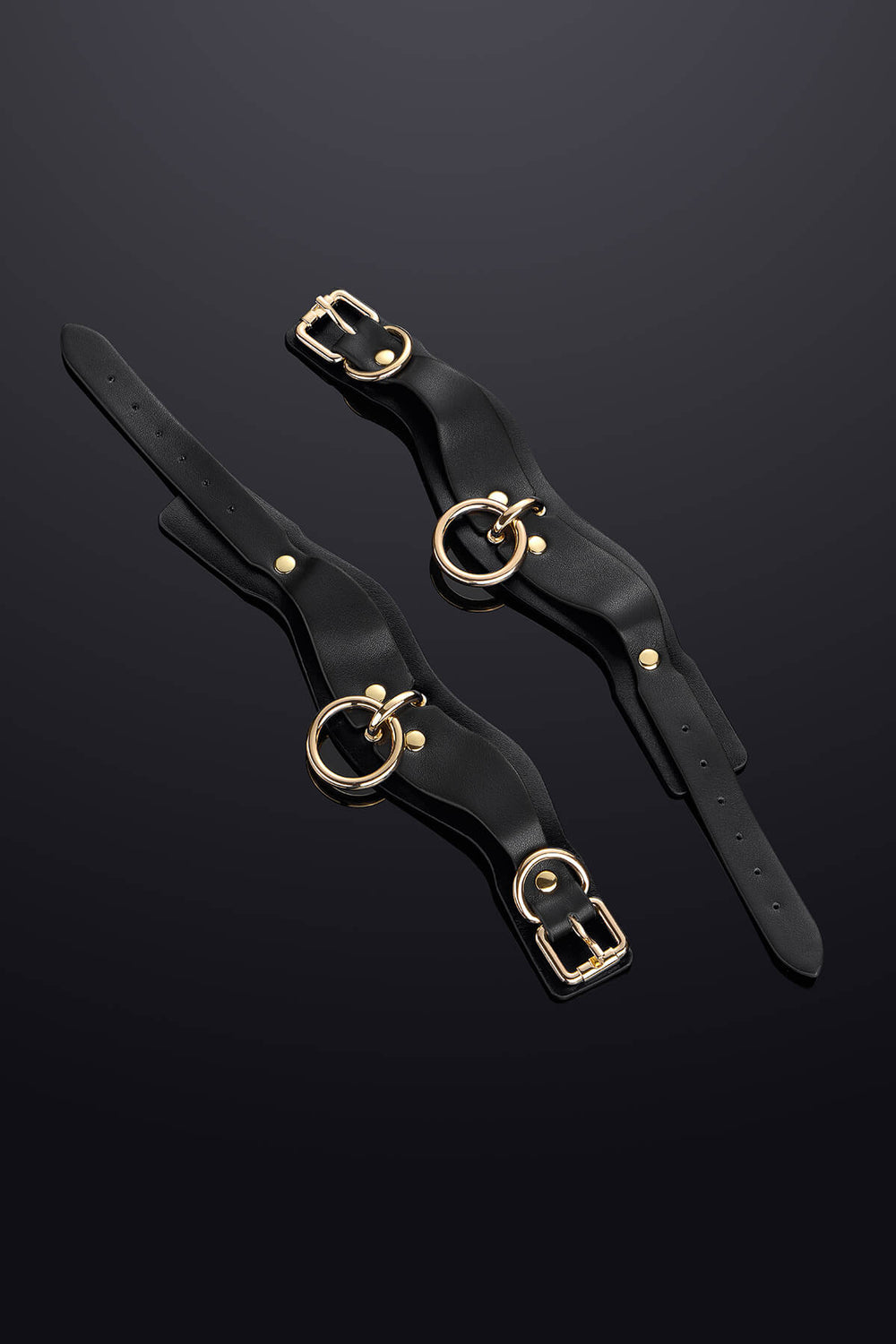Leto Leather Ankle Cuffs Black