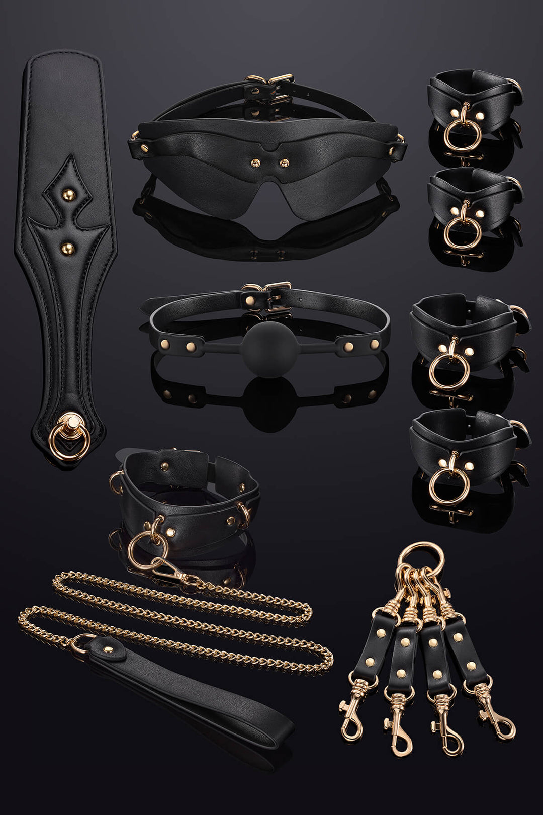 Leto Leather Bondage Set Black