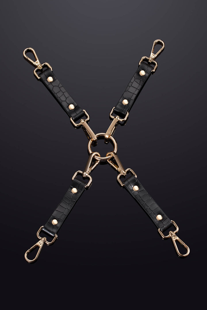 Regalia Connecting Leather Chain Black