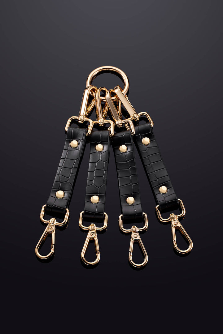 Regalia Connecting Leather Chain Black