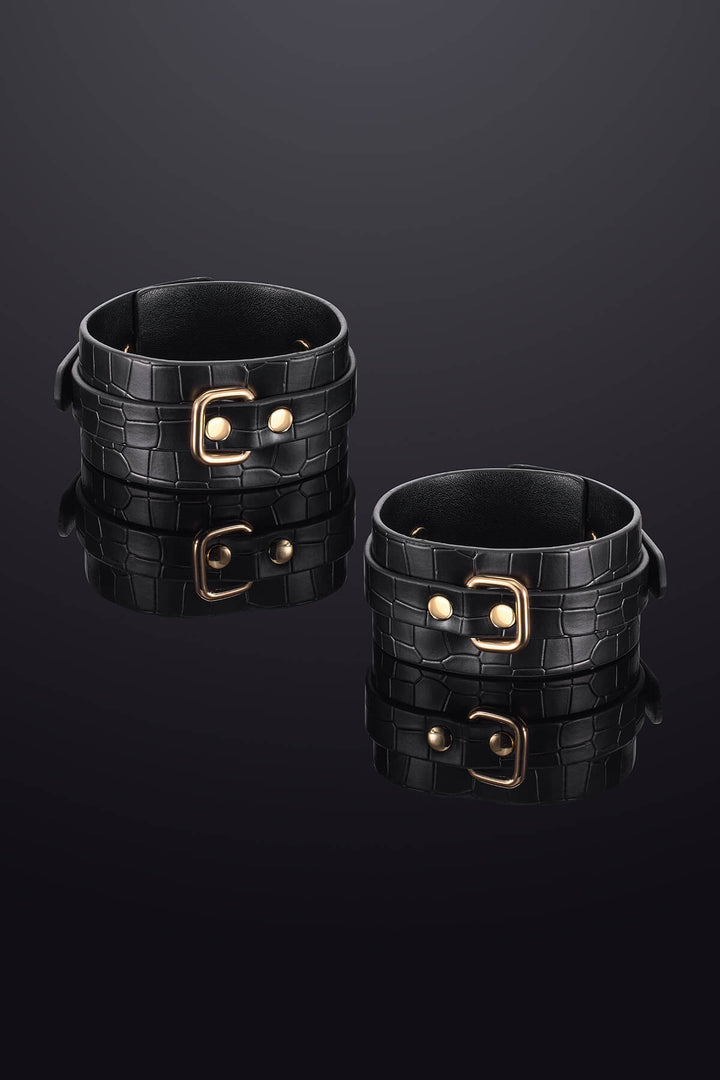 Regalia Leather Ankle Cuffs Black