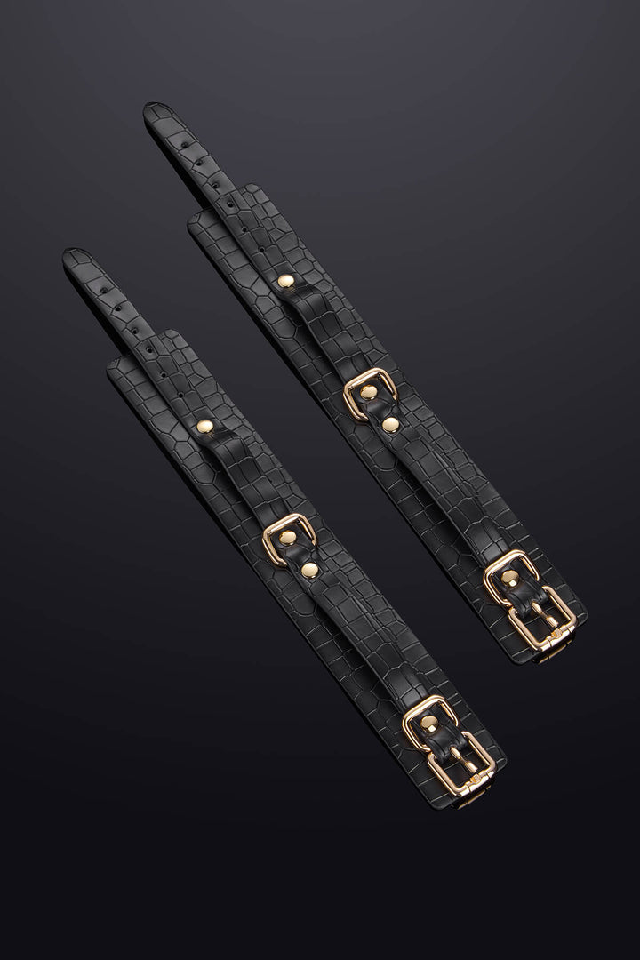 Regalia Leather Ankle Cuffs Black