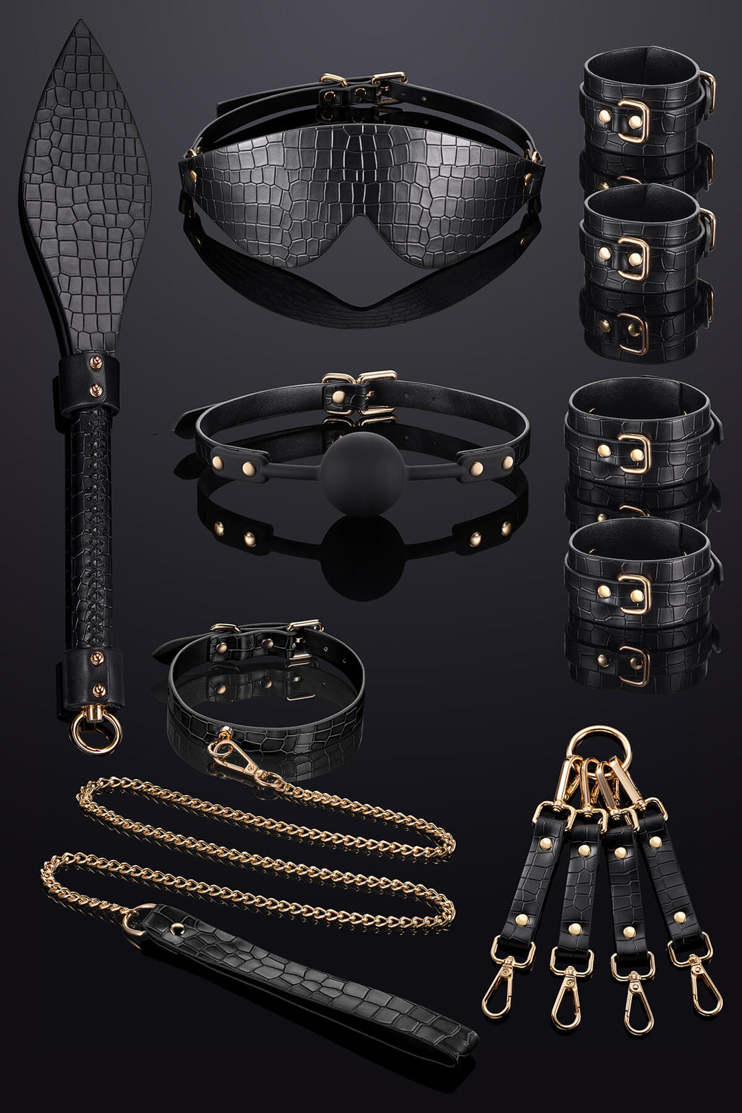 Regalia Leather Bondage Set Black