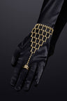 Reverie Rhinestone Lattice Chain Ring Bracelet Gold