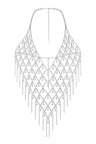 Reverie Rhinestone Lattice Halter Top Silver