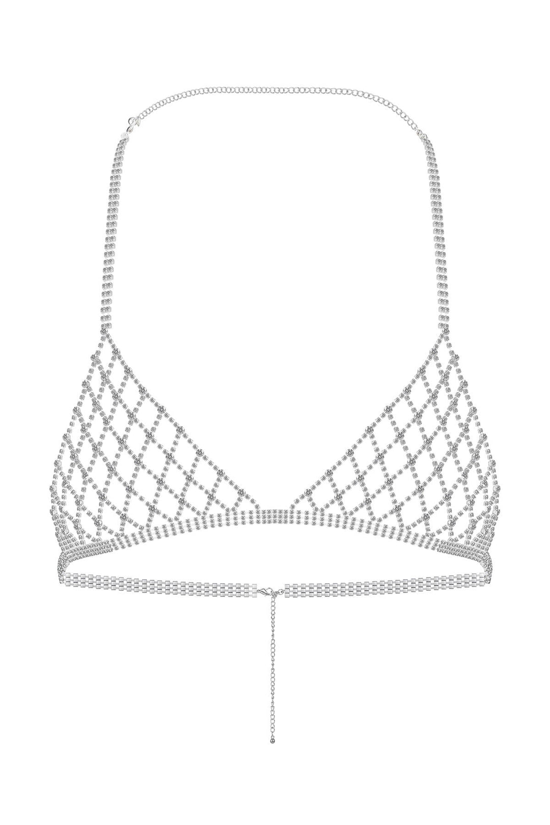 Reverie Rhinestone Lattice Soft Bra Silver