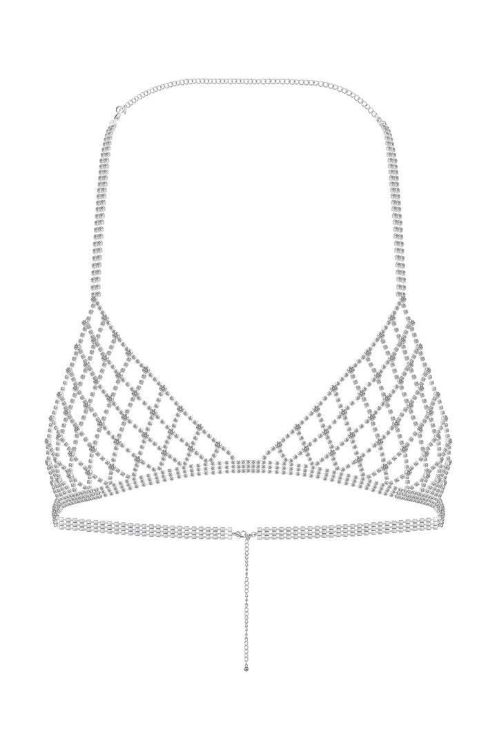 Reverie Rhinestone Lattice Soft Bra Silver