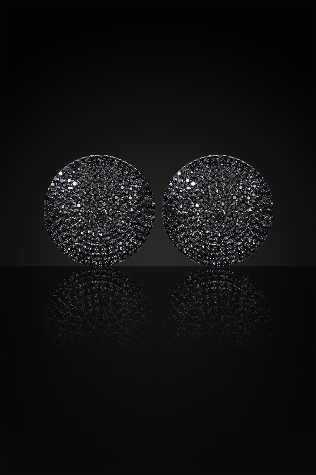 Reverie Rhinestone Round-Shaped Pasties Black