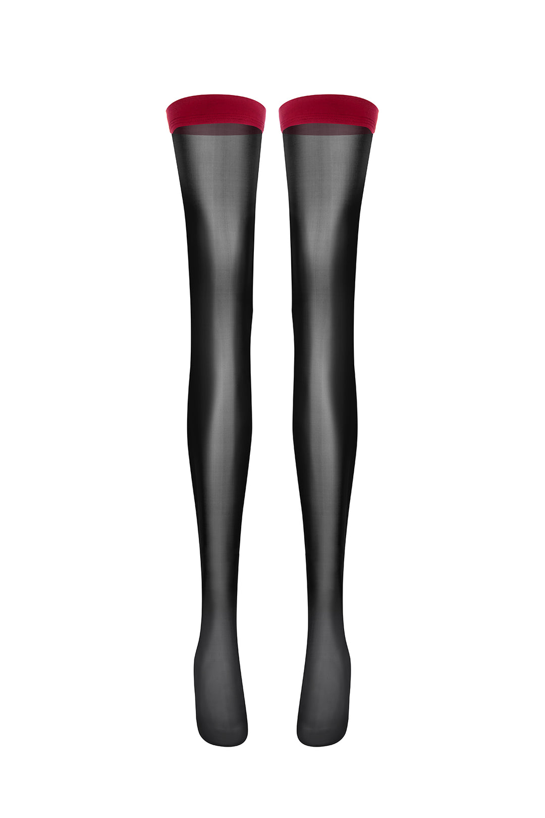 Sheer Stay Ups Stockings Black&Red