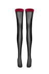 Sheer Stay Ups Stockings Black&Red
