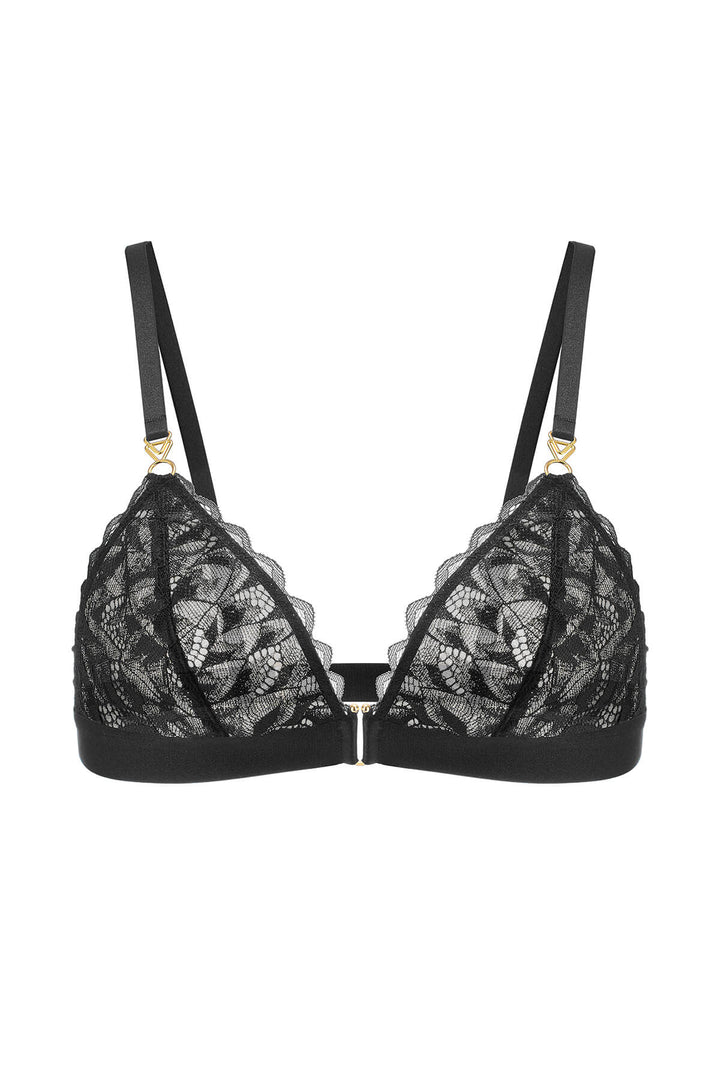 Thalassa Floral Lace Bralette Black