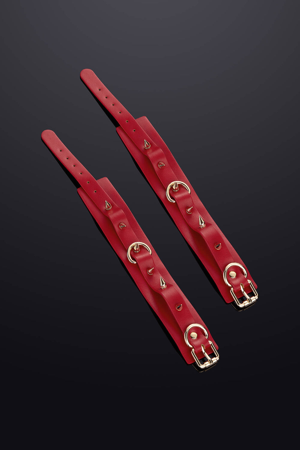 Thorn Leather Ankle Cuffs Red
