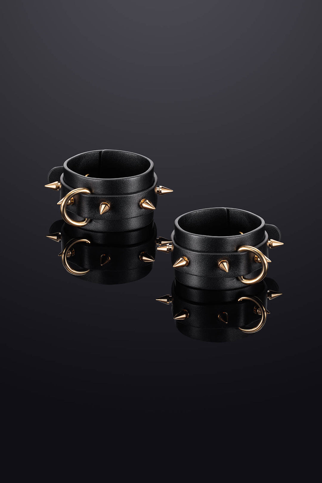 Thorn Leather Wrist Cuffs Black