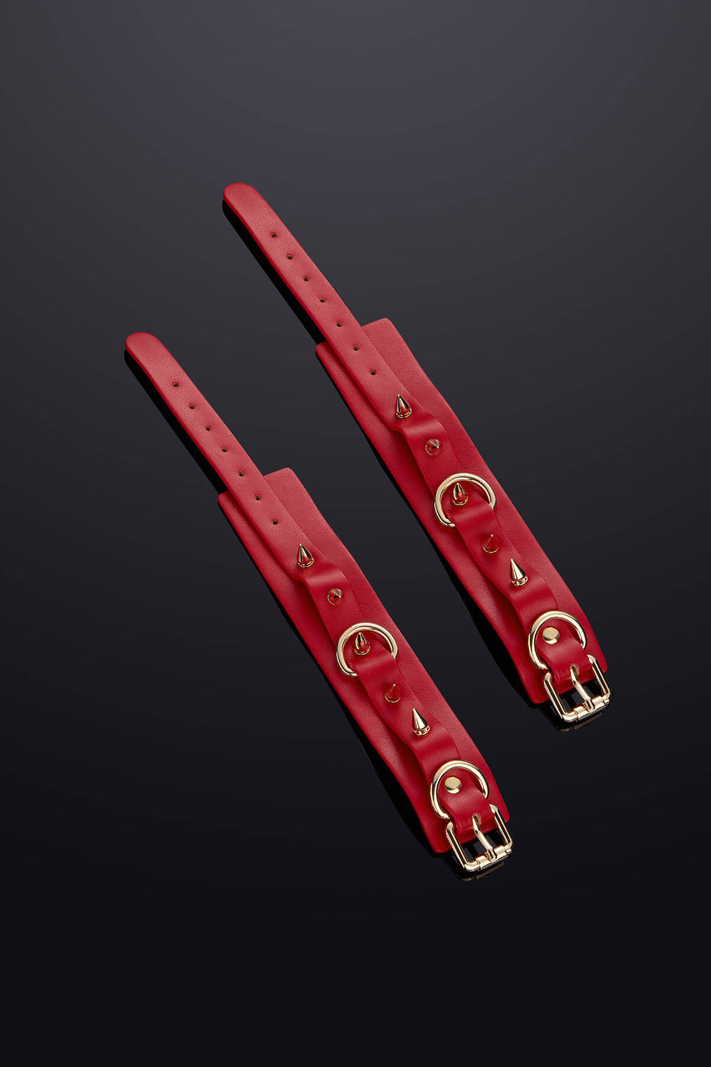Thorn Leather Wrist Cuffs Red