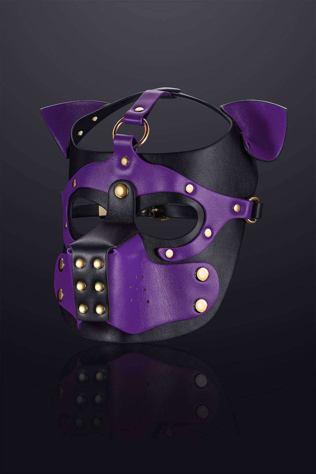 Vortex Leather Bondage Puppy Hood Purple