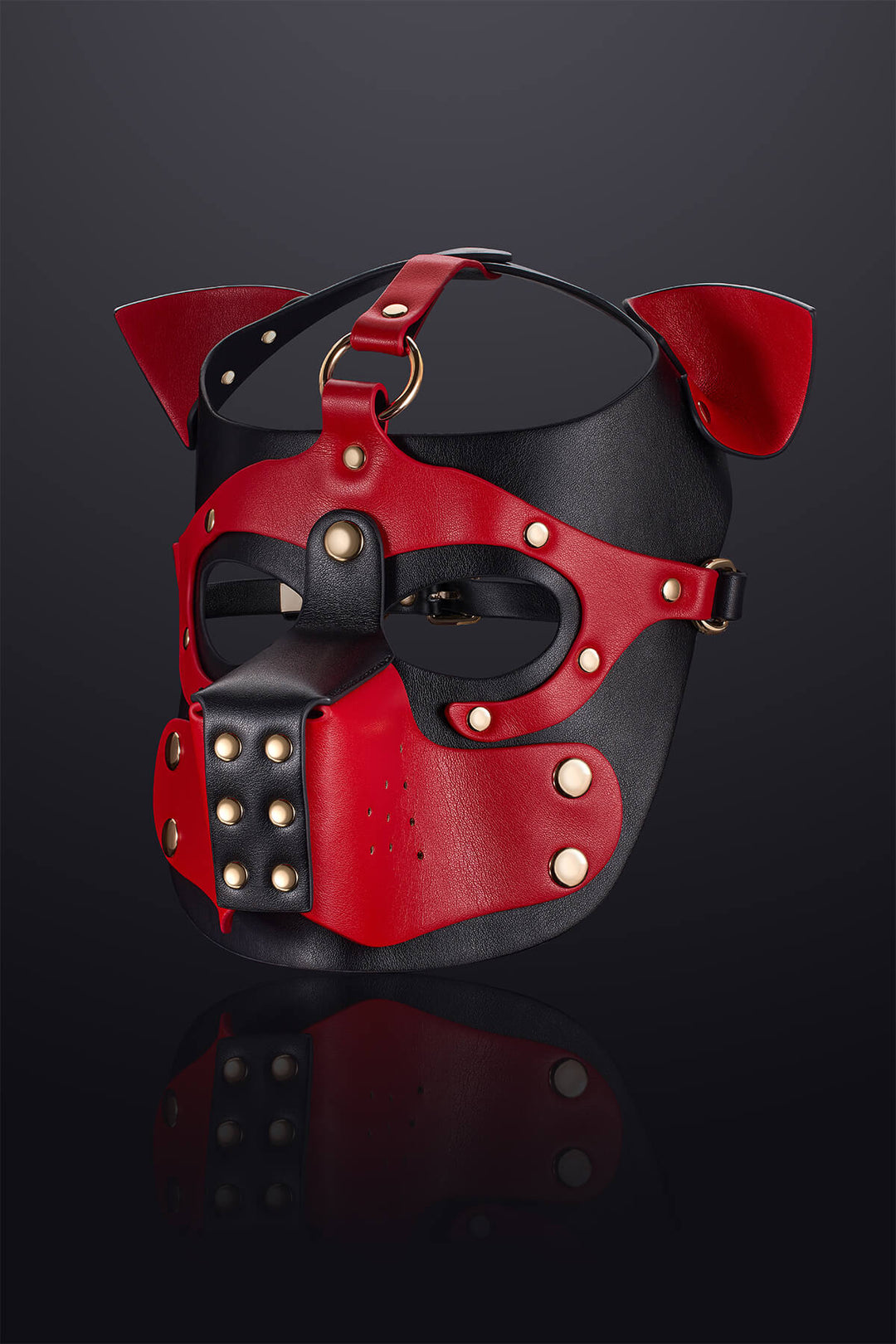 Vortex Leather Bondage Puppy Hood Red