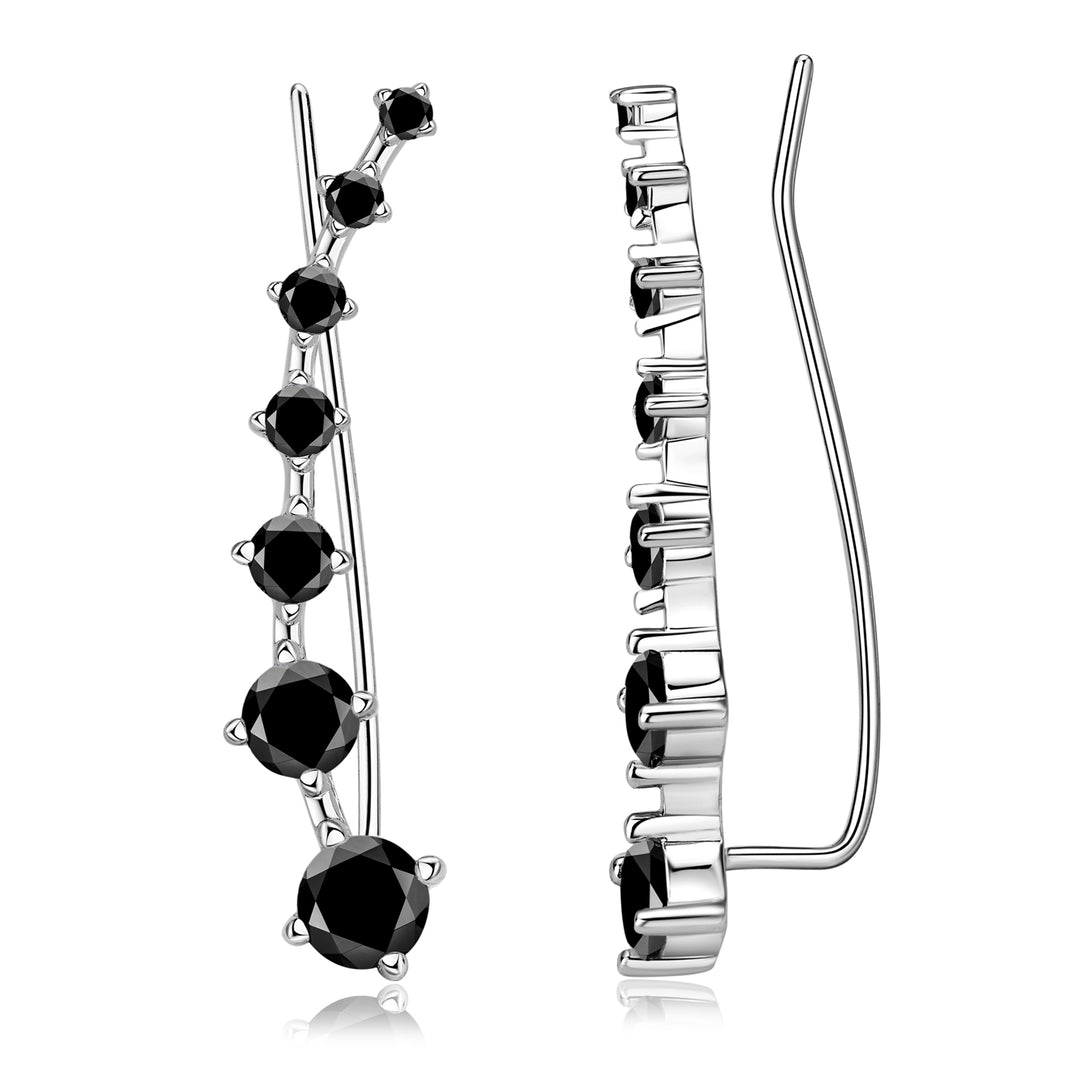 Reverie Strassstreifen-Ohrringe Schwarz