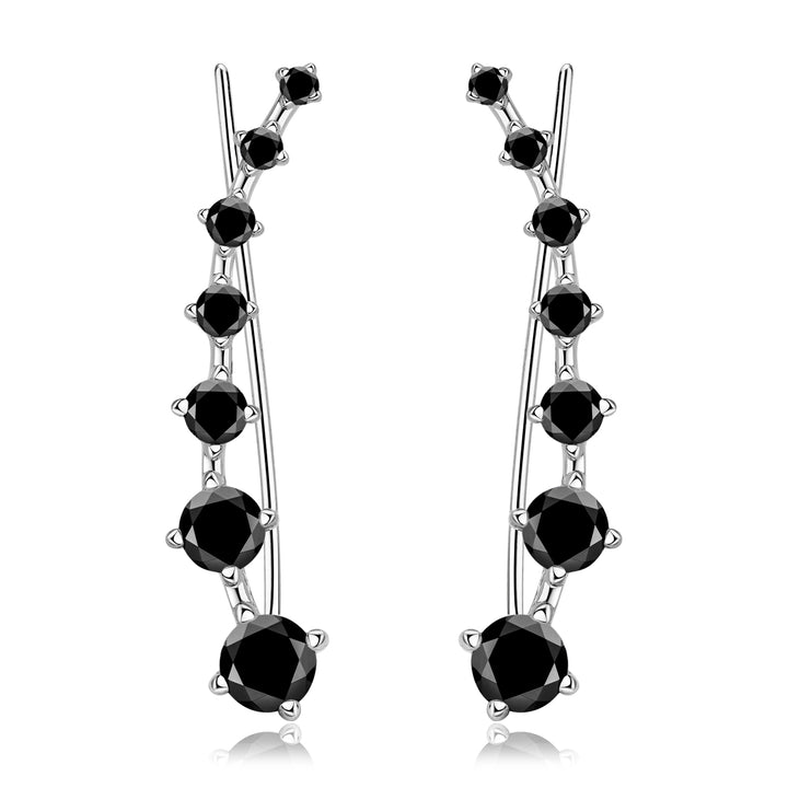 Reverie Strassstreifen-Ohrringe Schwarz