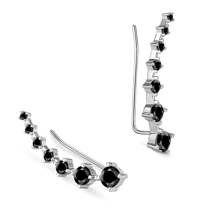 Reverie Strassstreifen-Ohrringe Schwarz