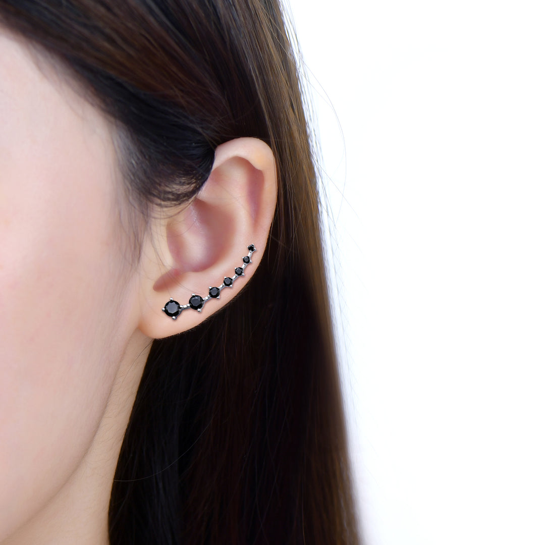 Reverie Strassstreifen-Ohrringe Schwarz