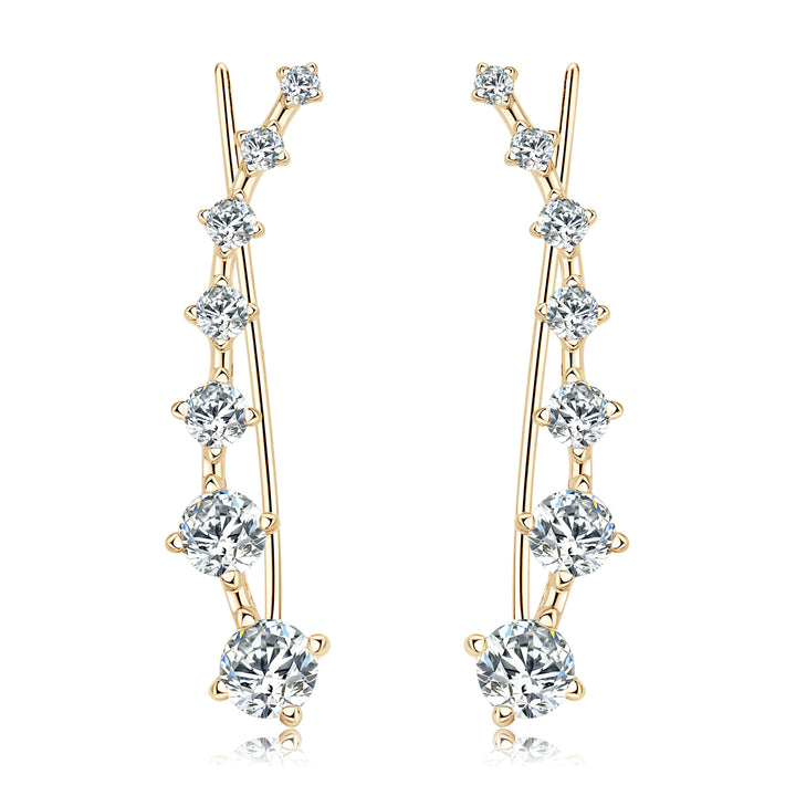 Reverie Pendientes de Tira con Piedras de Strass Dorados