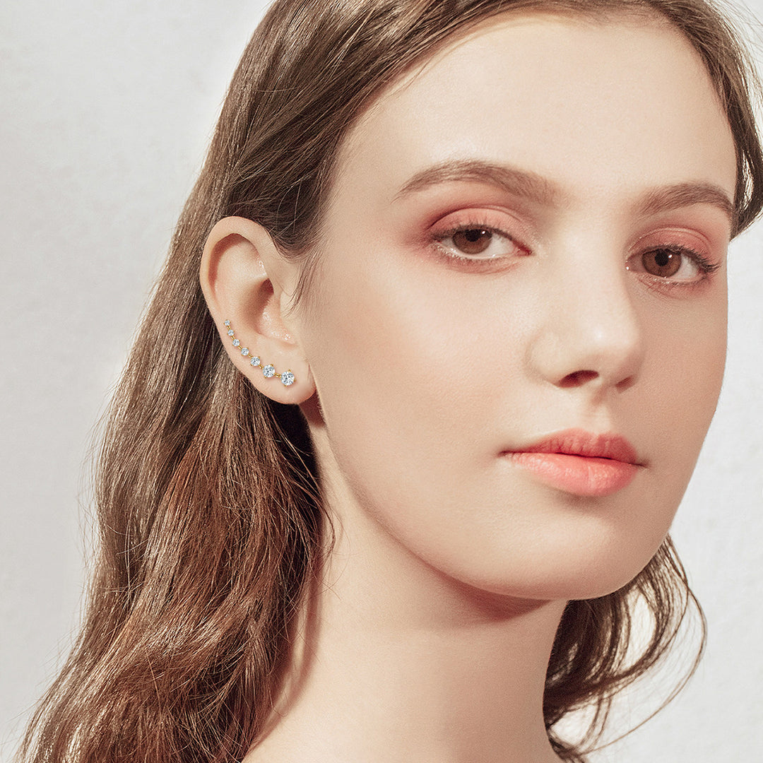 Reverie Orecchini a Striscia di Strass Argento