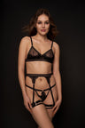 Thalia Floral Lace 3 Piece Lingerie Set