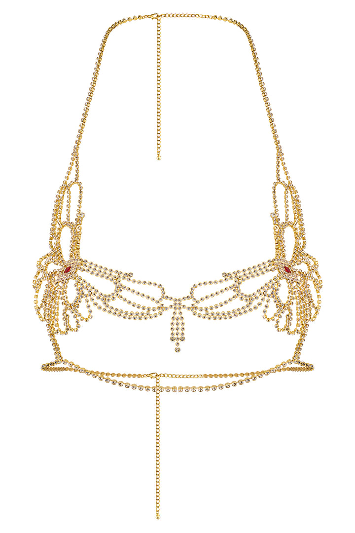 Reverie Soutien-gorge doux papillon en strass Or