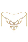 Reverie Rhinestone Butterfly Thong Gold