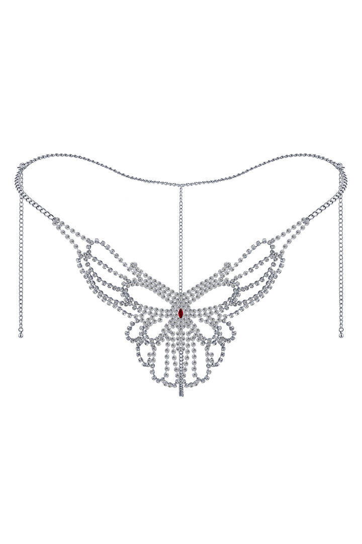 Reverie Tanga Mariposa con Piedras Brillantes Plata